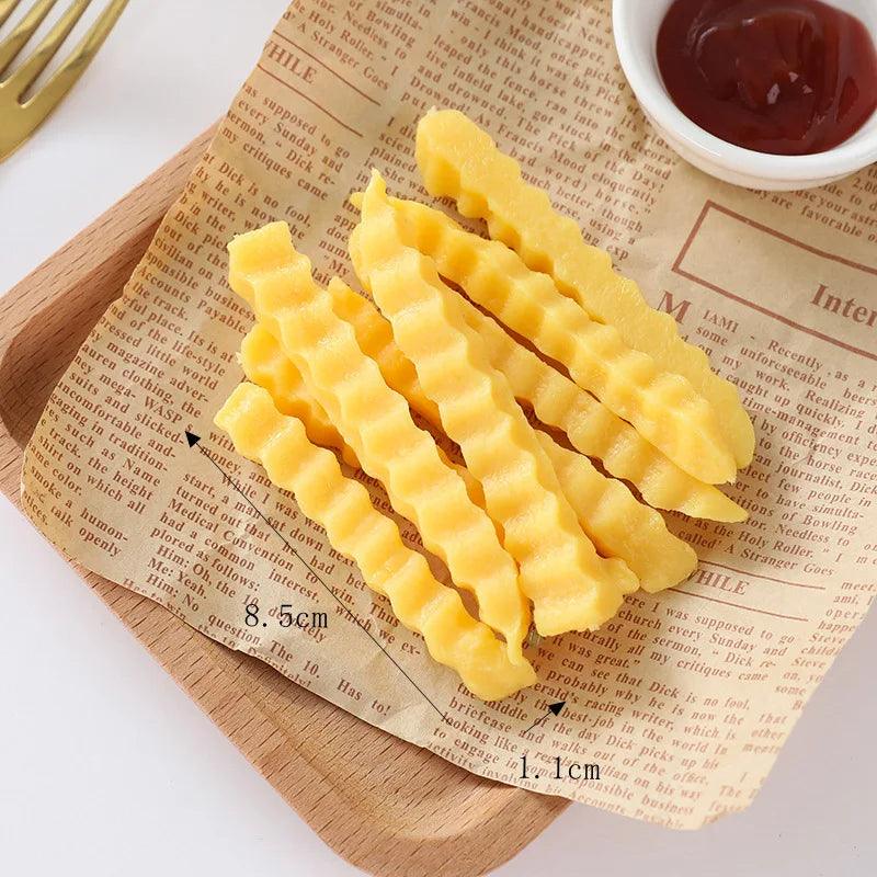 Lisslune | Creative French Fry Play Food Set - 10 Realistic Artificial Potato Chips for Kids Restaurant Role Play and Exhibition