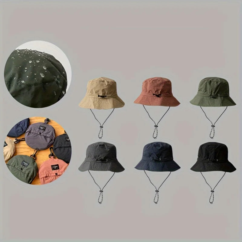Rynx | 1pc waterproof outdoor hat, foldable sun protection, quick-drying casual fishing hat for fishing, climbing, mountaineering
