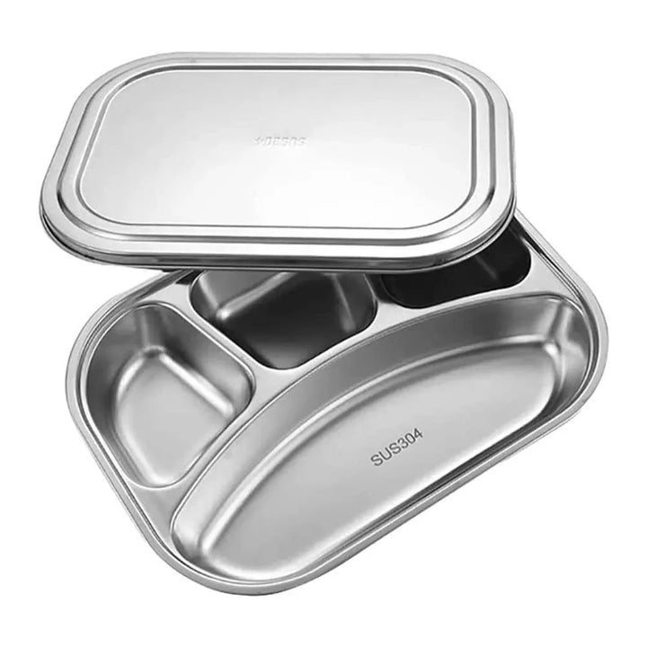 Lisslune | Partitioned Stainless Steel Lunch Plate Set - Elevate Your Dining Experience
