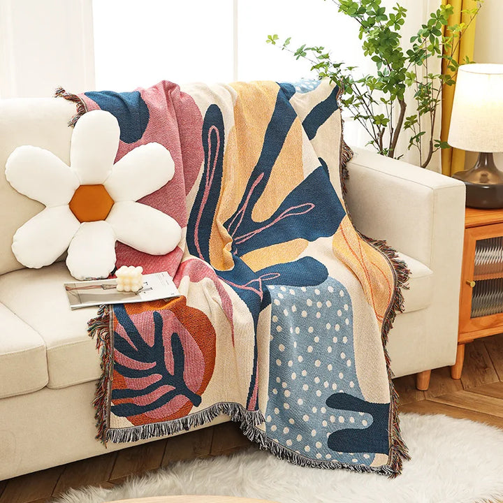 Rynx | Textile City Ins Alice Plant Pattern Sofa Blanket Outdoor Camping Leisure Blanket Home Decor Throw Blanket 130x160cm