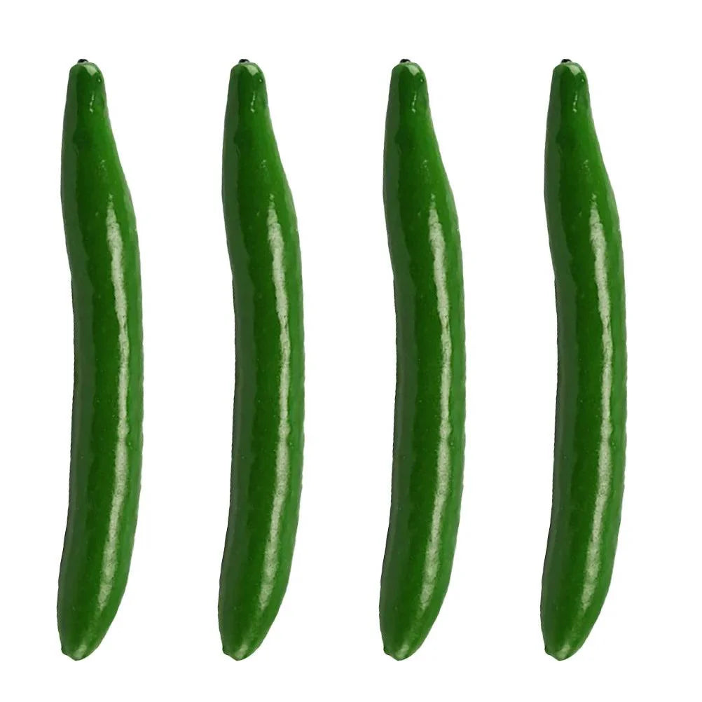 Lisslune | Life-like Foam Cucumber Decoration & Educational Playset - Pack of 4 Realistic Props
