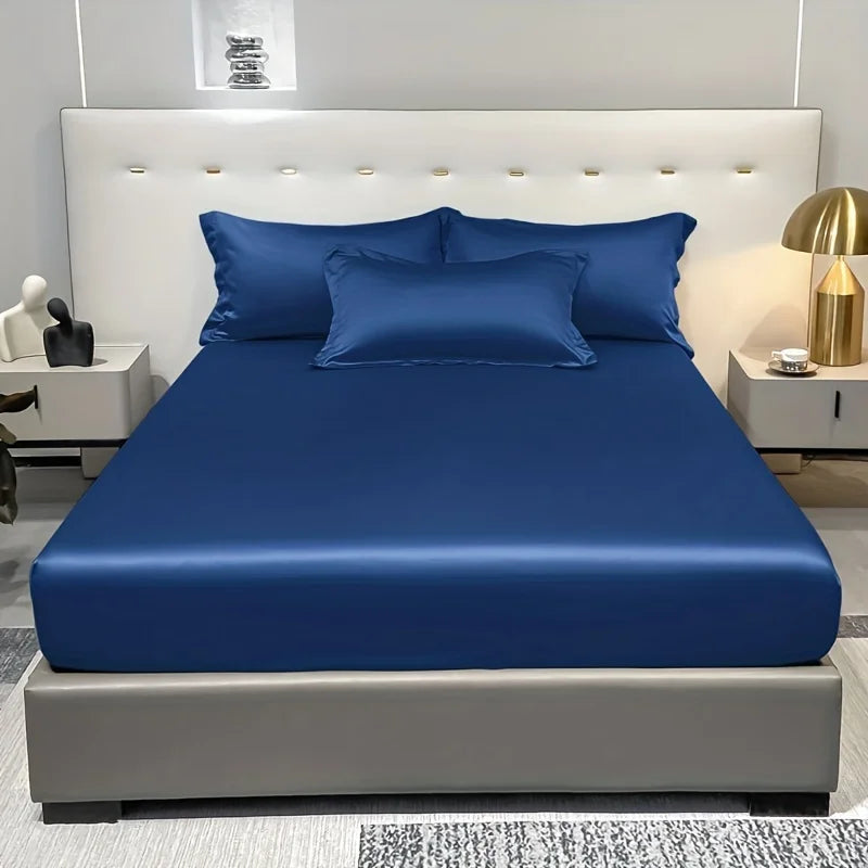 Lisslune | SatinDreams Luxury Fitted Sheet | Silky Satin Bed Sheet | Breathable & Cooling | Wrinkle-Free | Easy Care