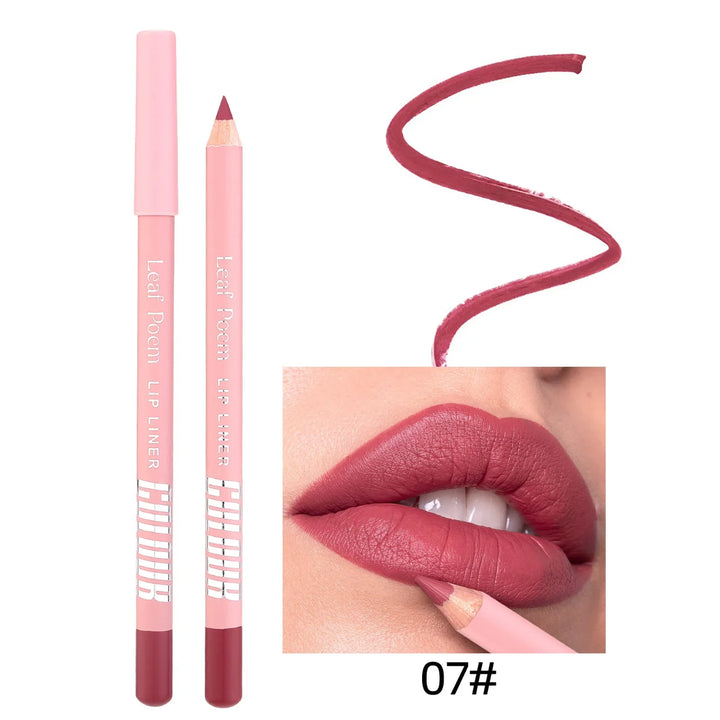 Rynx | 12 Color Matte Lipliner Pencil Waterproof Plumping Stain Lipstick Natural Nude Pink Lip Contours Pro Outline The Lips Contour Makeup