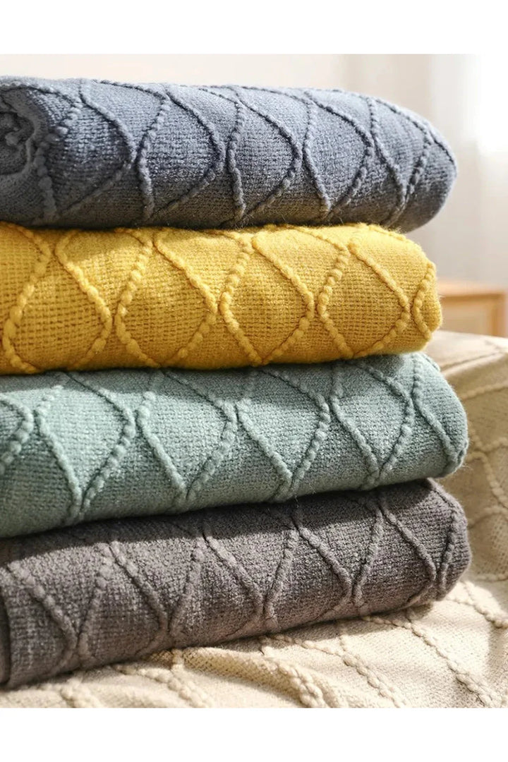 Lisslune | Diamond Knit Throw Blanket