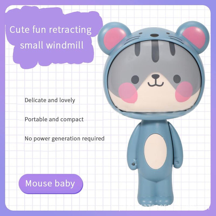 Lisslune | Cute Cartoon Hand Press Foldable Fan