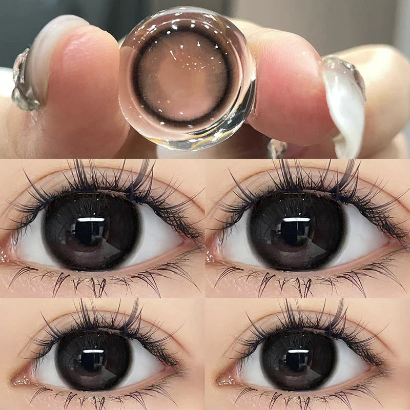 Rynx | 2 pieces of natural colored contact lenses for prescription eyes high-quality brown eyes circular beautiful pupil fast shipping