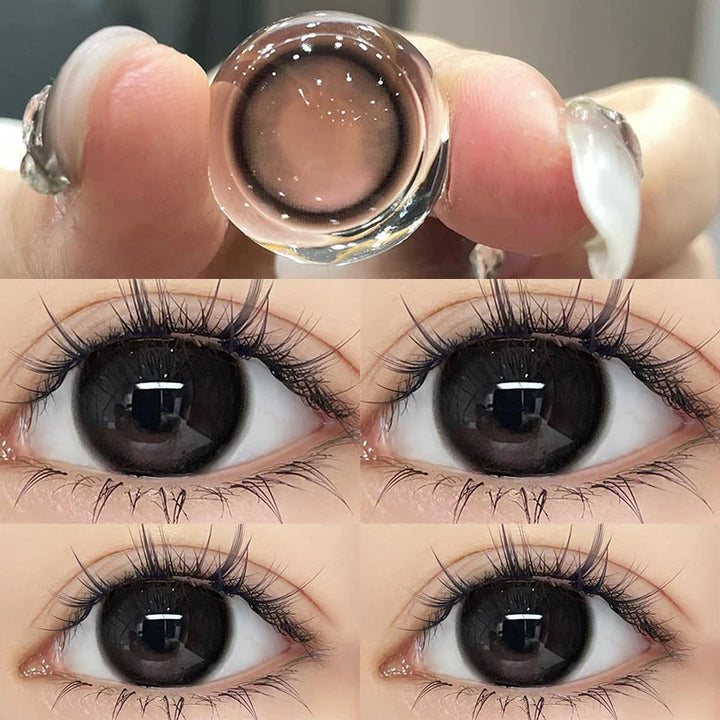 Rynx | 2 pieces of natural colored contact lenses for prescription eyes high-quality brown eyes circular beautiful pupil fast shipping