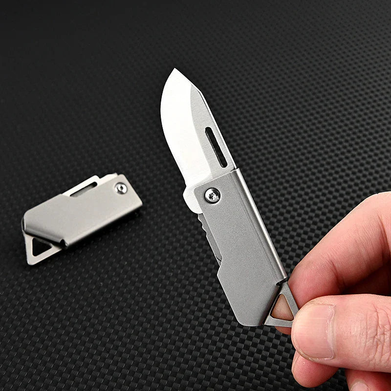 Lisslune | Mini Portable Stainless Steel Folding Knife – Outdoor EDC Camping, Self-Defense, and Emergency Survival Key knife