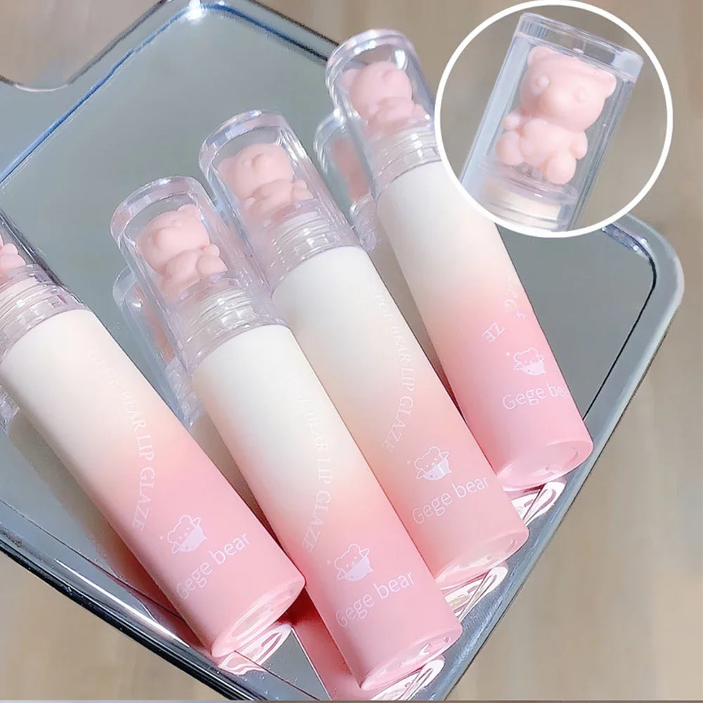 Rynx | Sweet Bear Velvet Lip Gloss Girl Matte Lip Glaze Waterproof Durable Chestnut Brown Lip Mud Korean Makeup Liquid Lipsticks