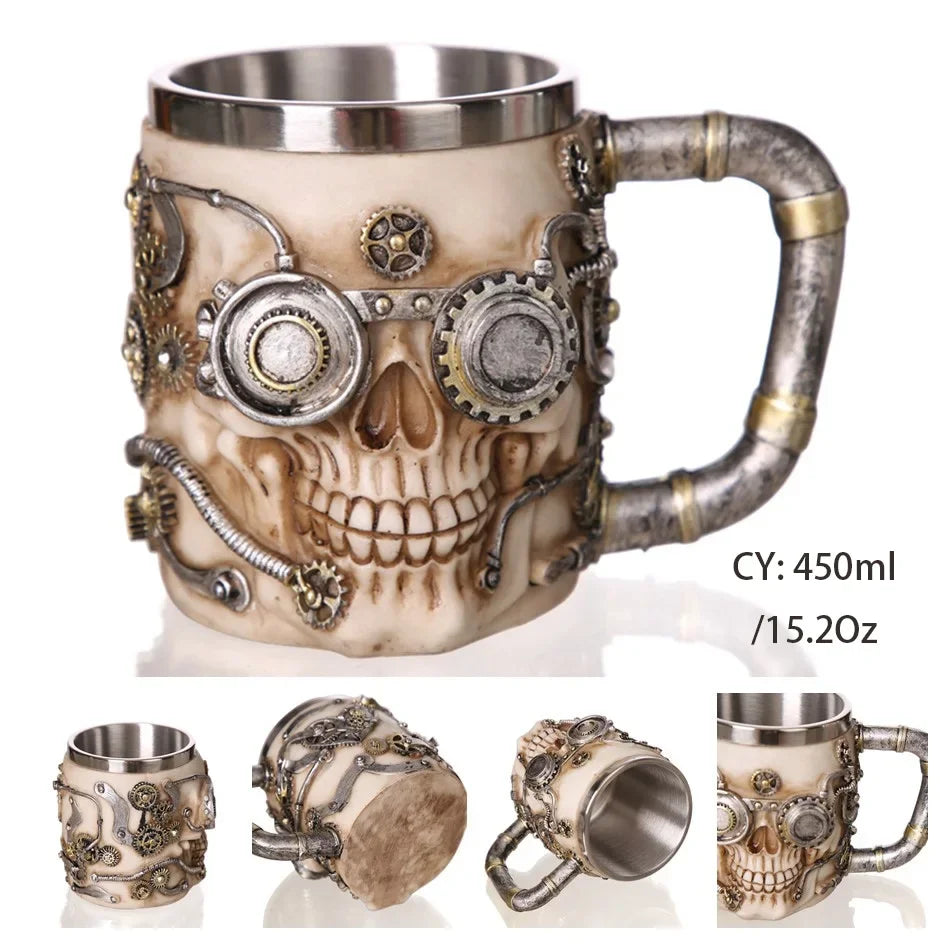 Lisslune | Medieval Dragon Resin Stainless Steel Mug as Coffee Mug or Tea Mug