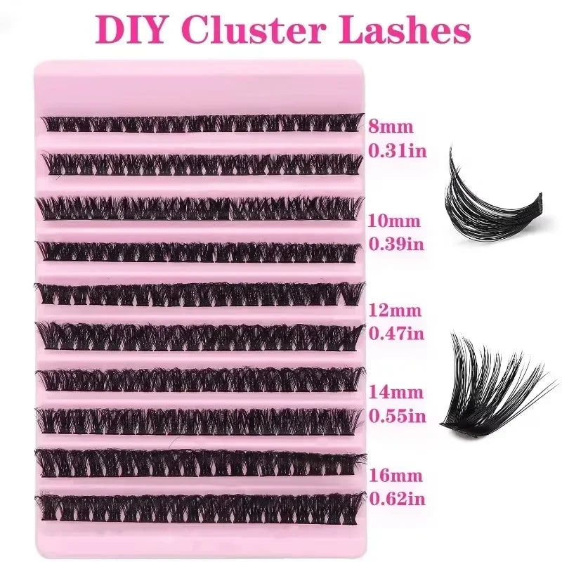 Rynx | 30/40/80D Russian DD Curl Artificial Eyelashes Thick mixed length 8-16mm self-adhesive fluffy style reusable extension eyelashes makeup