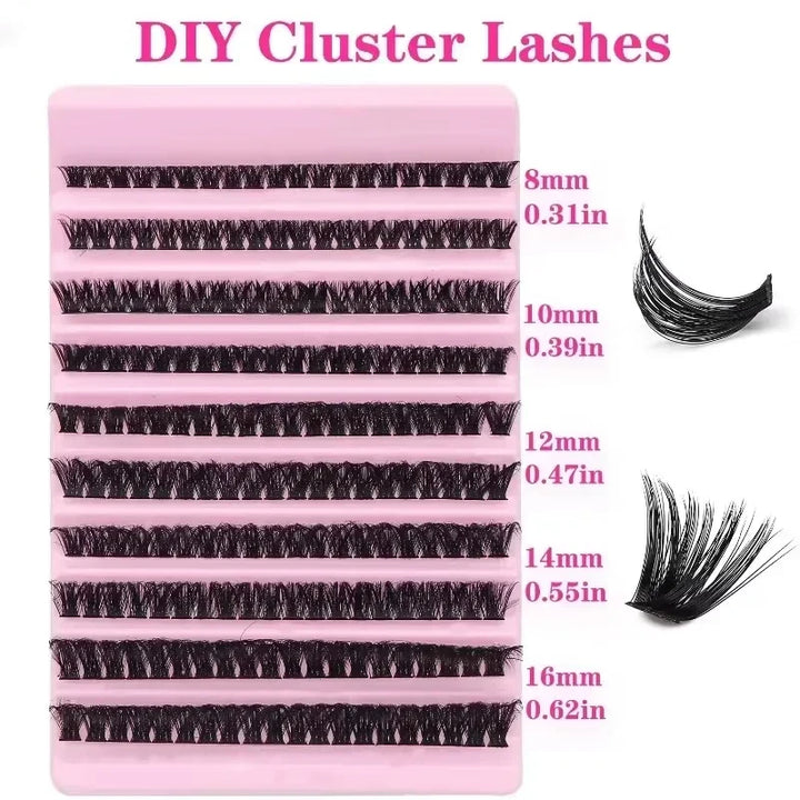 Rynx | 30/40/80D Russian DD Curl Artificial Eyelashes Thick mixed length 8-16mm self-adhesive fluffy style reusable extension eyelashes makeup
