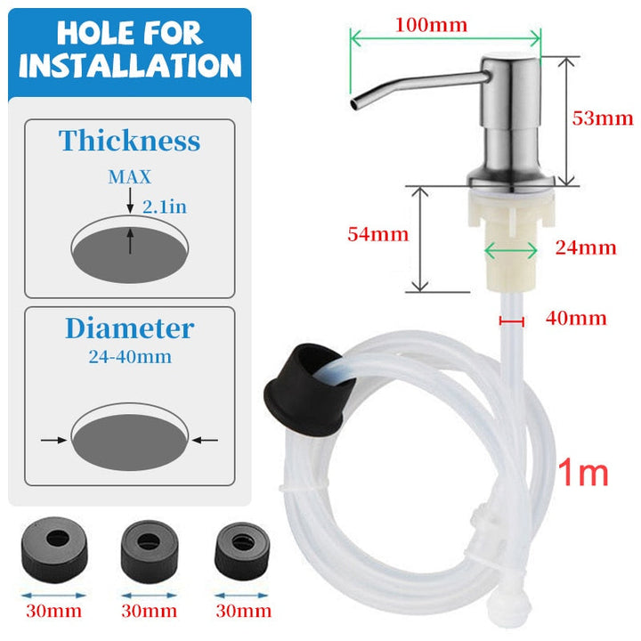Lisslune | Kitchen Sink Built-in Liquid Soap Dispenser Kit