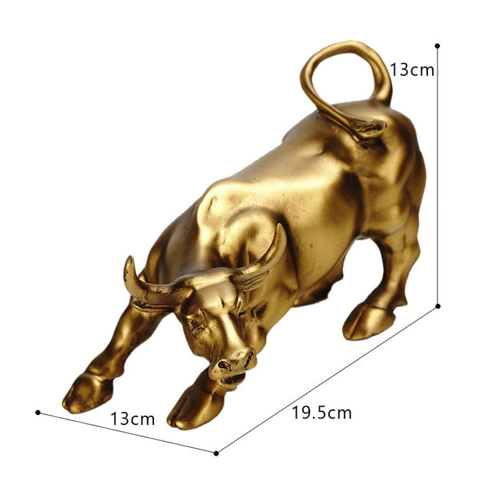 Lisslune | Graffiti-Painting Resin Bull Figures Home Living Room Bedroom Office Desktop Feng Shui Ornaments Collection Statues
