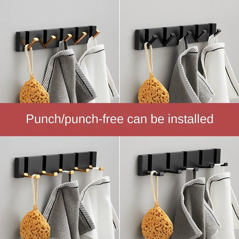 Lisslune | Elegant Black and Gold Folding Wall Hook Shelf for Stylish Storage Solutions