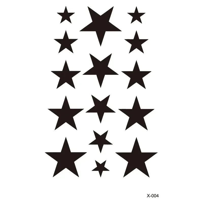 Rynx | Hollow Star Waterproof Temporary Tattoo Stickers Black Star Design Body Art Artificial Tattoo Wrist Ankle Artificial Tattoo Body Art Tools