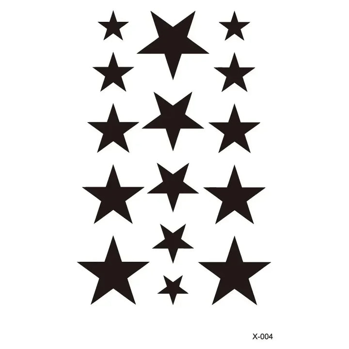 Rynx | Hollow Star Waterproof Temporary Tattoo Stickers Black Star Design Body Art Artificial Tattoo Wrist Ankle Artificial Tattoo Body Art Tools