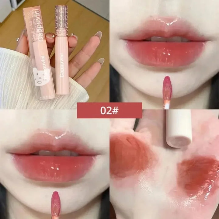 Rynx | Cherry Pink Lip Plumper Gloss Crystal Gel Oil Lip Color Korean Long-lasting Waterproof Lipstick Lip Plumper Liquid Lipstick