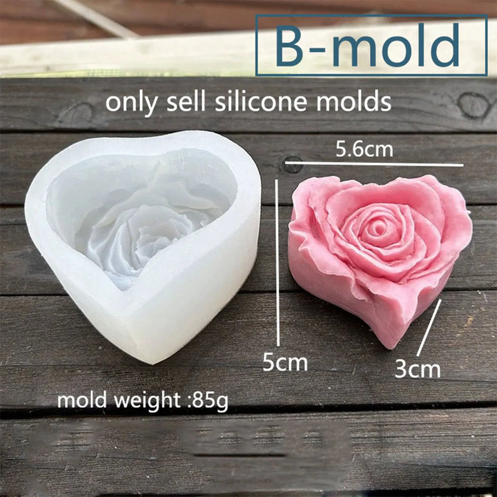 Rynx | Tulip Peony Flower Silicone Mold Mother’s Day DIY Gift Scented Candle Flower Mold Rose Flower Jasmine Handmade Soap Mold
