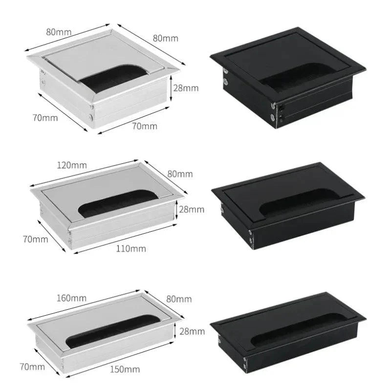 Lisslune | Slim Rotatable Aluminum Table Cable Management Grommet with Flip-Top Access