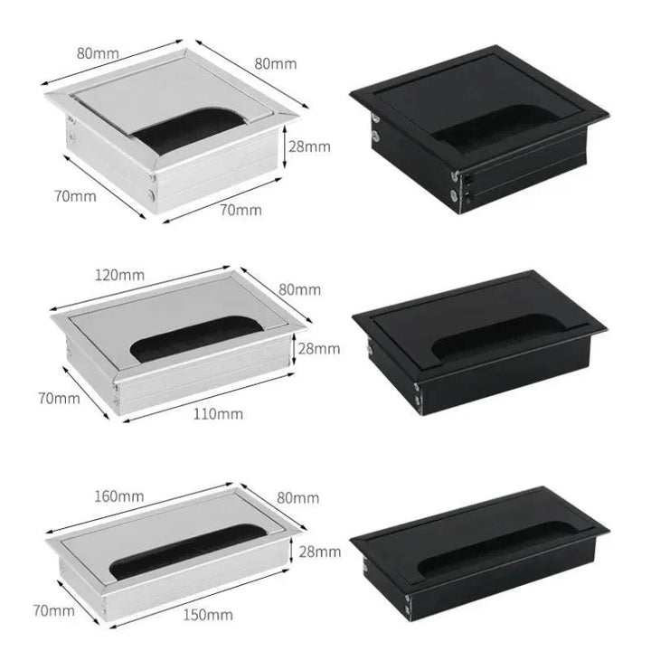 Lisslune | Slim Rotatable Aluminum Table Cable Management Grommet with Flip-Top Access