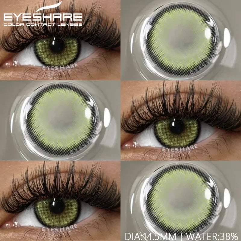 Rynx | 1 pair of contact lenses with prescription in natural color, myopic lenses, green contact lenses, fashionable brown lenses, gray pupils