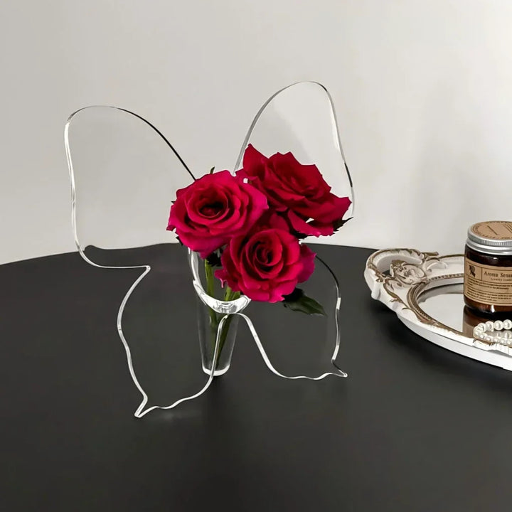 Lisslune | Artistic Butterfly Clear Flower Vase