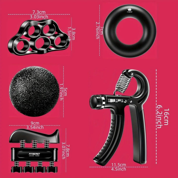 Lisslune | Ultimate 5-piece grip strength training equipment with adjustable resistance and fun accessories