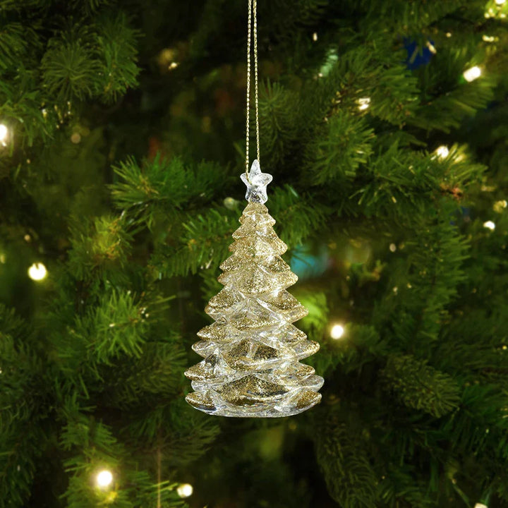 Rynx Christmas Tree Transparent Snowflake Hanging Ornaments Acrylic Pendants 2024 Christmas Decoration for Home Navidad Gifts New Year