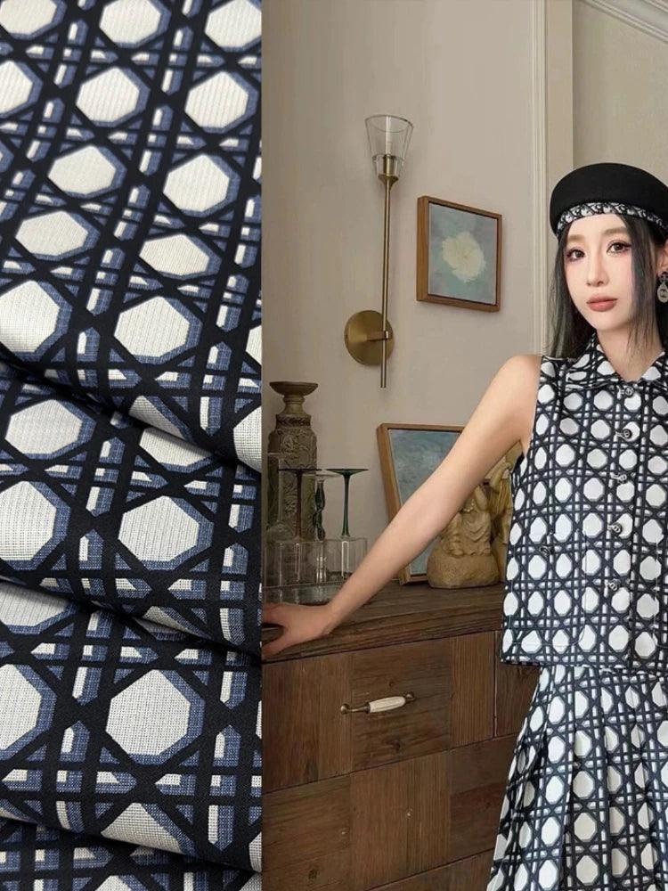 Lisslune | Adjustable Premium Jacquard Polyester Fabric for DIY Windbreaker Dress Creations