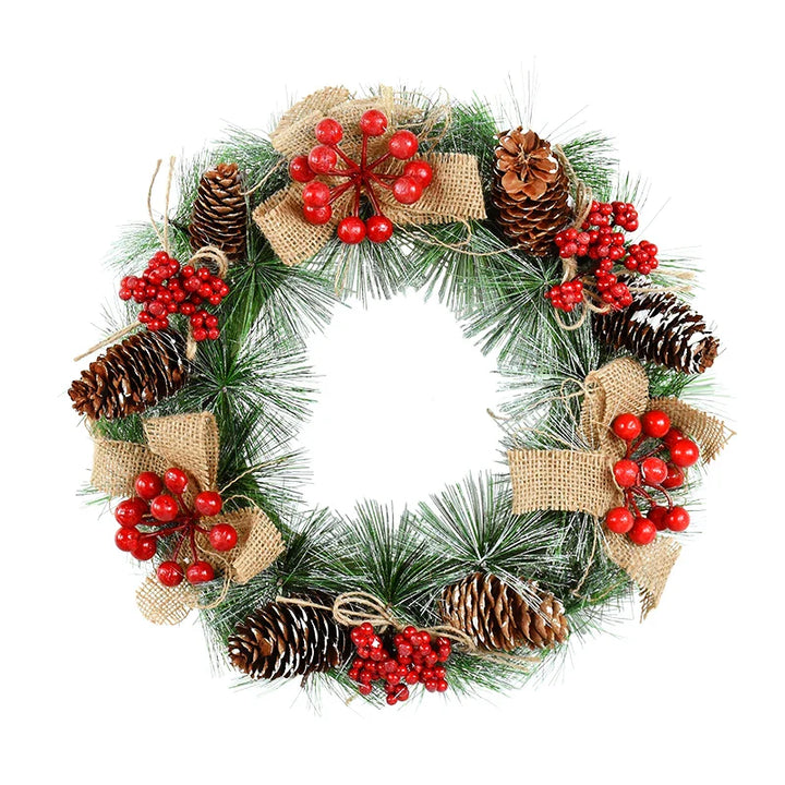 Rynx 30cm Christmas wreath Xmas door garland hanging ornaments Merry Christmas decoration for home New Year Navidad door hanger