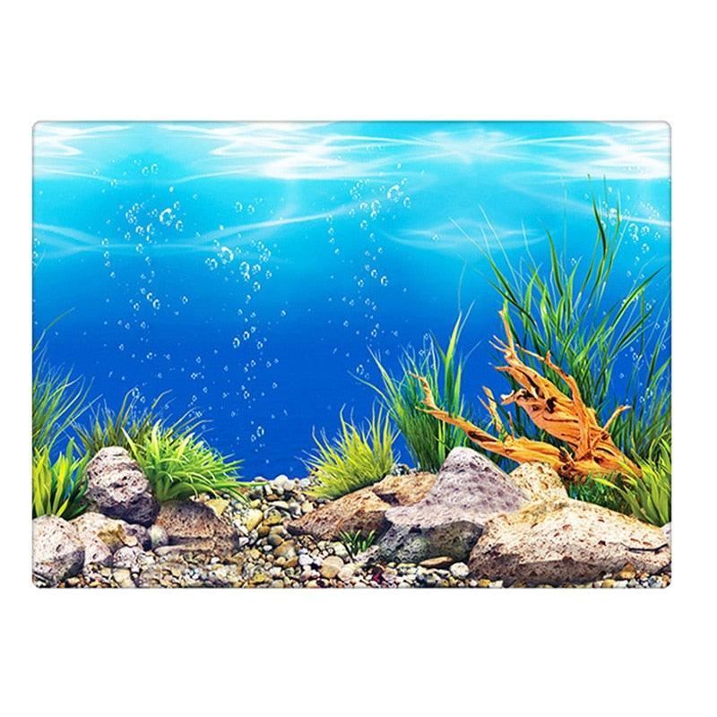 Lisslune | Captivating 3D Underwater Scene Aquarium Sticker Poster for Stunning Tank Makeover