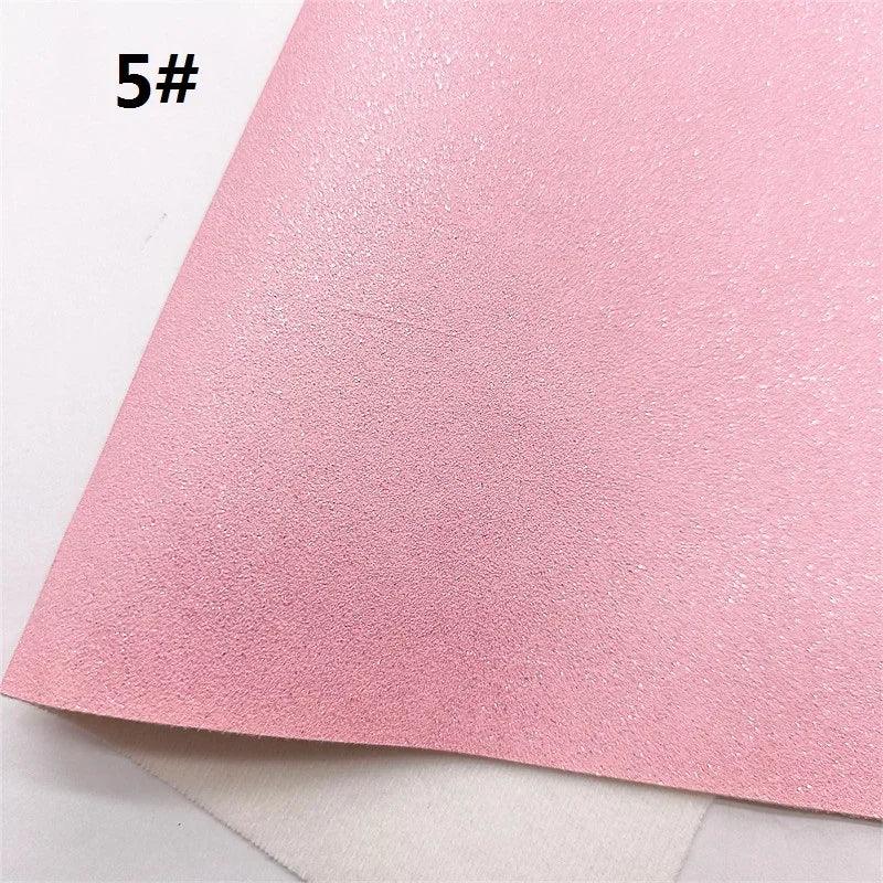 Lisslune | Sparkling Pink Heart & Cloud Synthetic Leather Crafting Sheet - Ideal for DIY Projects