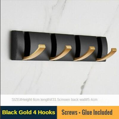 Lisslune | Elegant Black and Gold Folding Wall Hook Shelf for Stylish Storage Solutions