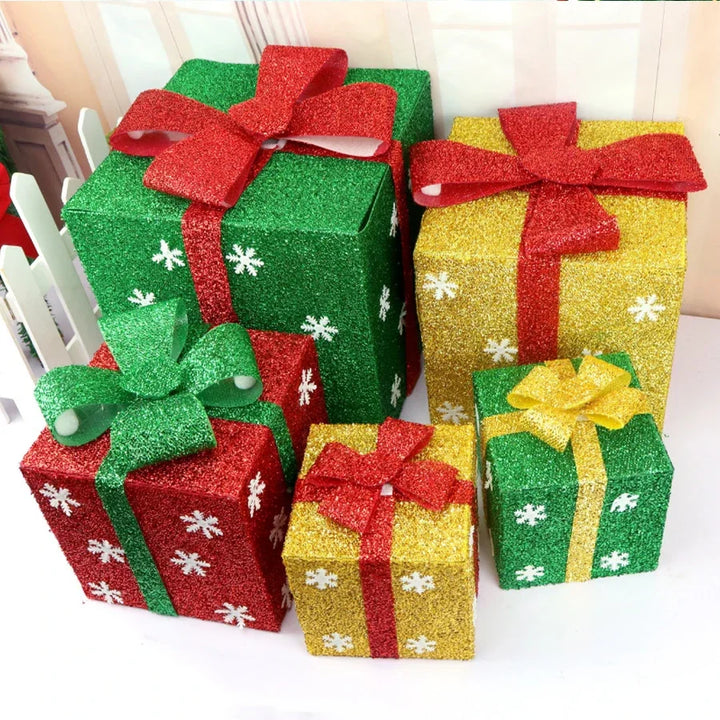 Rynx | Christmas Gift Box New Year Santa Evening Packaging Snowflake Apple Pie Party Decoration Packaging Box Candy Box Merry Christmas