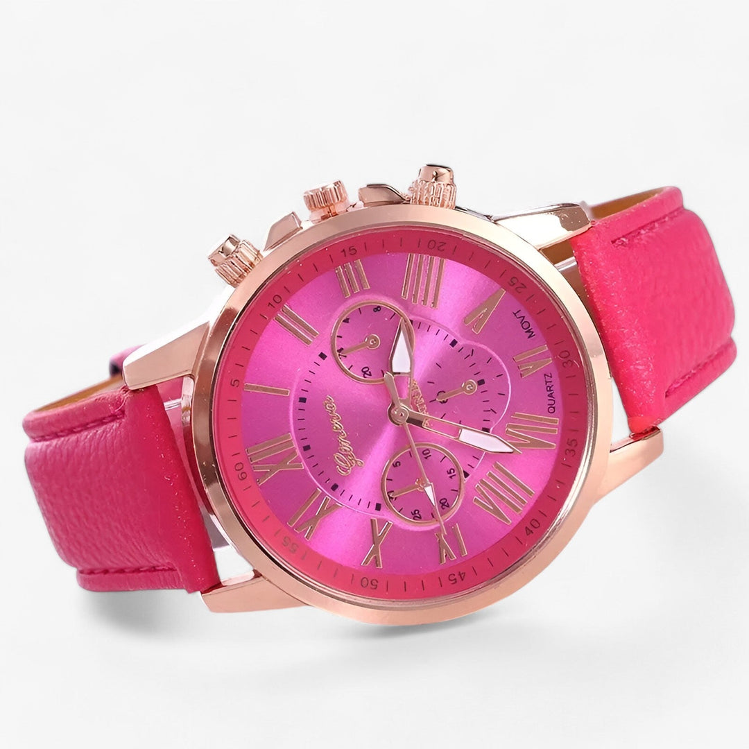 Lisslune | Camille Womens Waterproof Leather Strap Watch 42mm