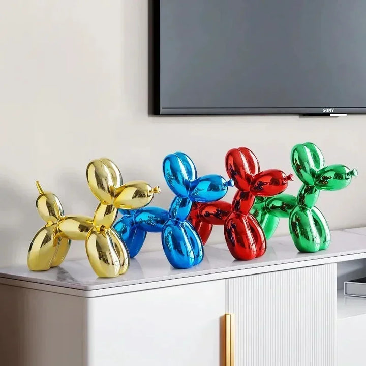 Lisslune | Nordic Balloon Dog Sculpture Resin Animal Ornament Art Sculptures and Figures Craft Home Decoration Room Desktop Accessories