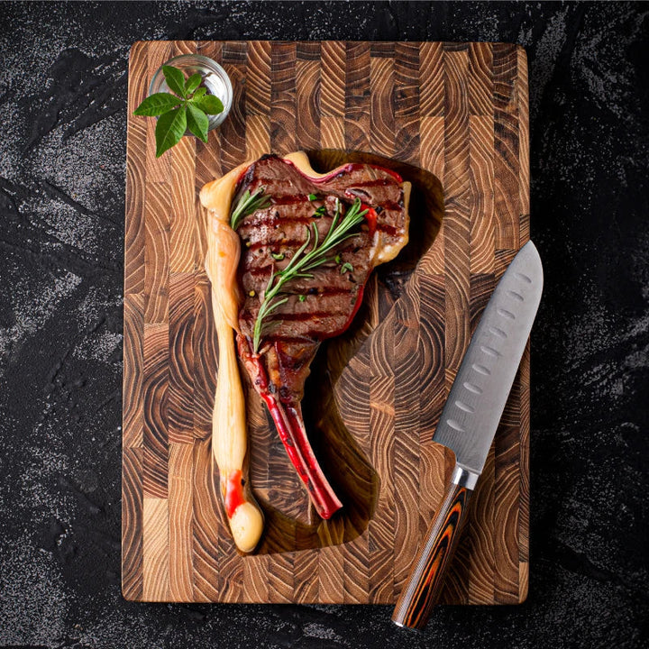 Lisslune | Premium Wooden Butcher Block – End Grain Chopping Board for Kitchen & Professional Chefs