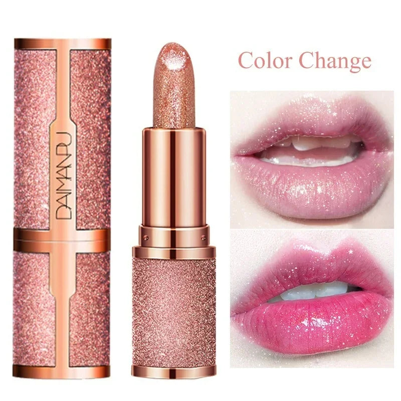 Rynx | Diamond Lipstick temperature-changing color glossy moisturizing long-lasting waterproof glitter lip balm lip makeup cosmetics 1PCS