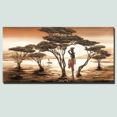 Lisslune | Plus Sizes Abstract African Woman Canvas Painting