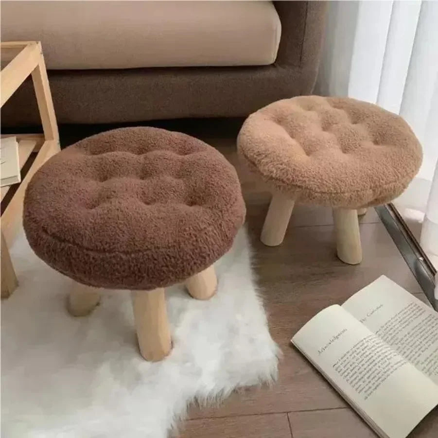 Rynx | Cookie small stool soft seat girls heart bedroom solid wood bench living room children's shoe changing stool furniture