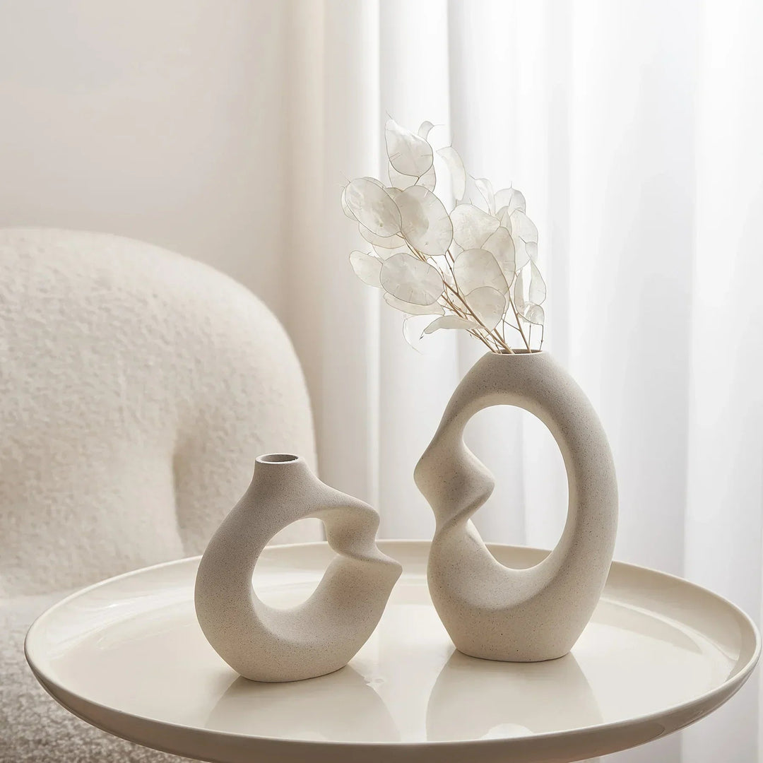 Lisslune | FormaNova Ceramic Vase Set – Modern Asymmetrical Sculptural Vase Set