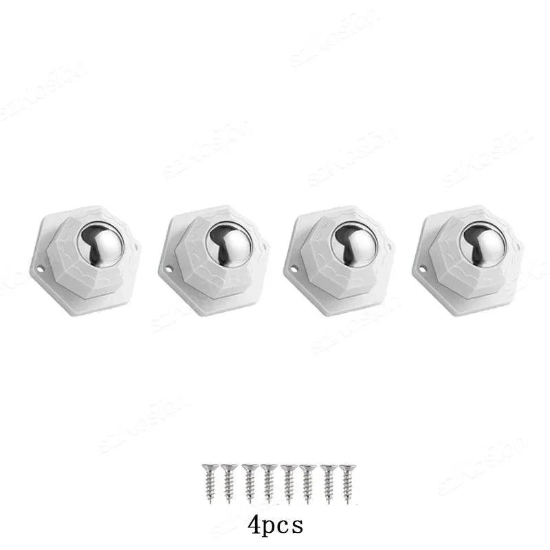 Lisslune | Versatile 360° Mini Swivel Roller Set - 4 Pieces Stainless Steel and Nylon Adhesive Furniture Lifters