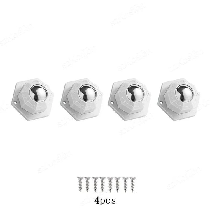 Lisslune | Versatile 360° Mini Swivel Roller Set - 4 Pieces Stainless Steel and Nylon Adhesive Furniture Lifters
