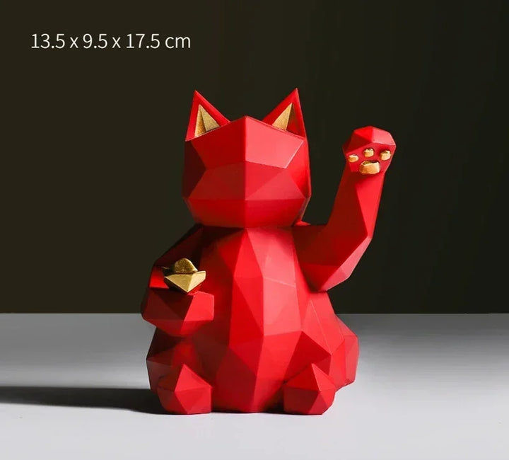Lisslune | Nordic Minimalism Geometry Lucky Cat Statues