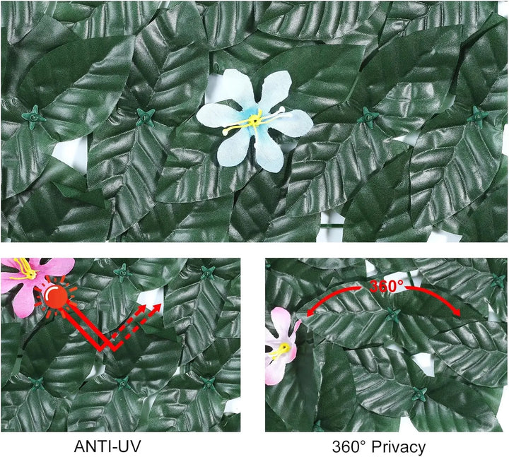 Rynx | Artificial Ivy Leaves Flower Privacy Fence, Green Background Wall Indoor and Outdoor Garden Fence Decoration