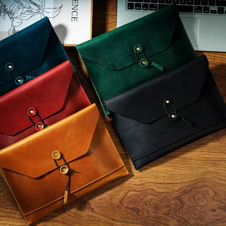Lisslune | Retro Cowhide Laptop Sleeve with multifunctional storage space