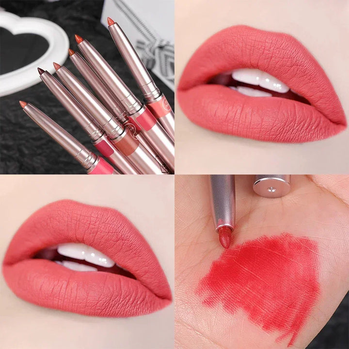 Rynx | Waterproof Lipstick Pencil Matte Nude Soft Solid Lipstick Pencil Long-lasting Professional Women's Lip Contour Korean Makeup