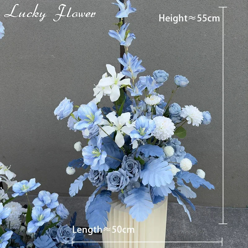 Rynx | Artificial Flowers Wedding Decoration Hanging Flower Row Background Arch Decor Aisle Flower Ball Floral Backdrop Arrangement