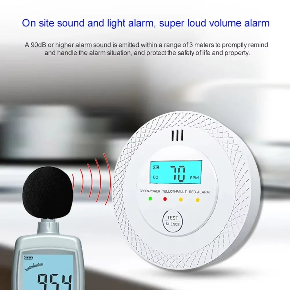 Lisslune | VeiligWoon CO and Smoke Detector – Wireless with LCD Screen and Alarm
